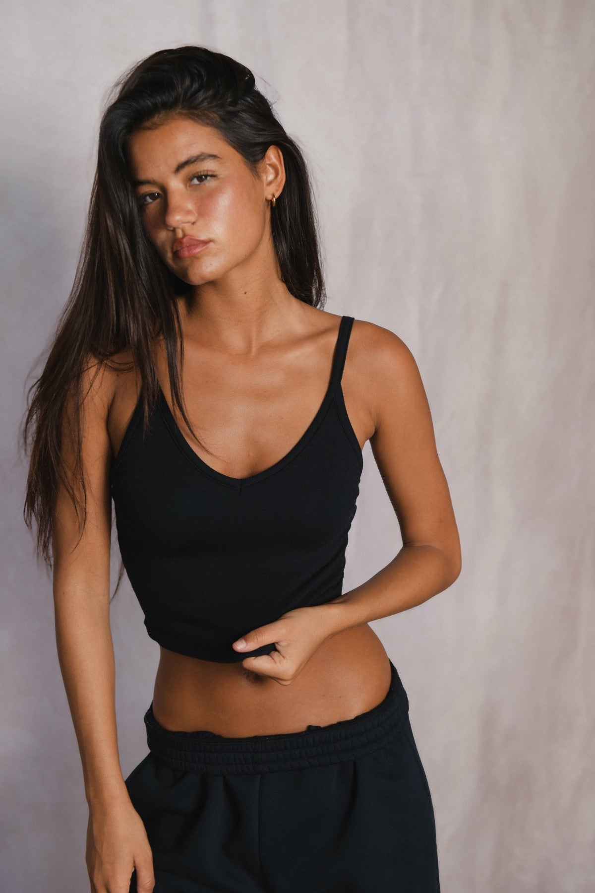 Skatie Perfect Tank Baby Ribbed in Black - Clothing