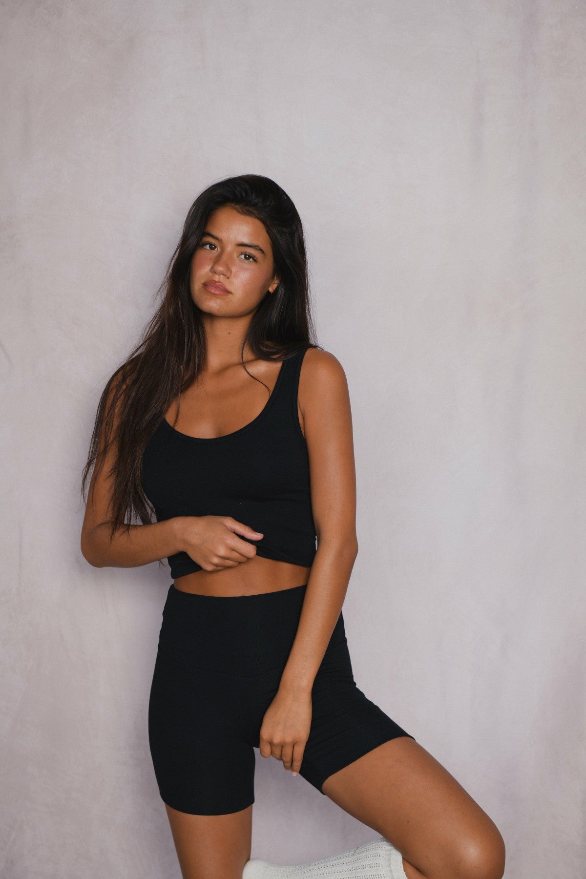 Skatie Stephanie Tank in Black - Clothing