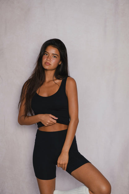 Skatie Stephanie Tank in Black - Clothing