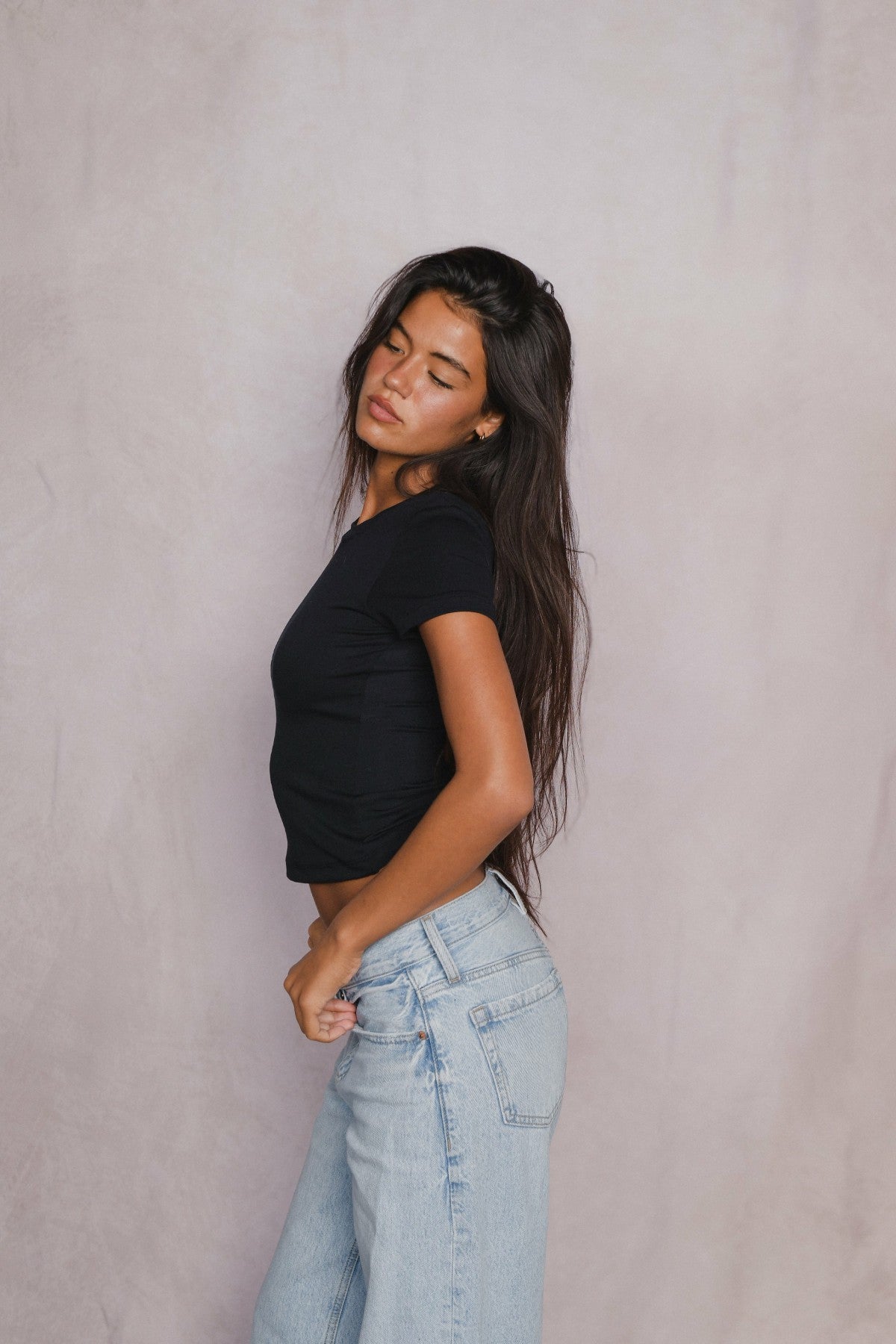Skatie Easy Tee Ribbed in Black - Clothing
