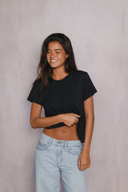 Skatie Bestie Tee Jersey in Black - Clothing
