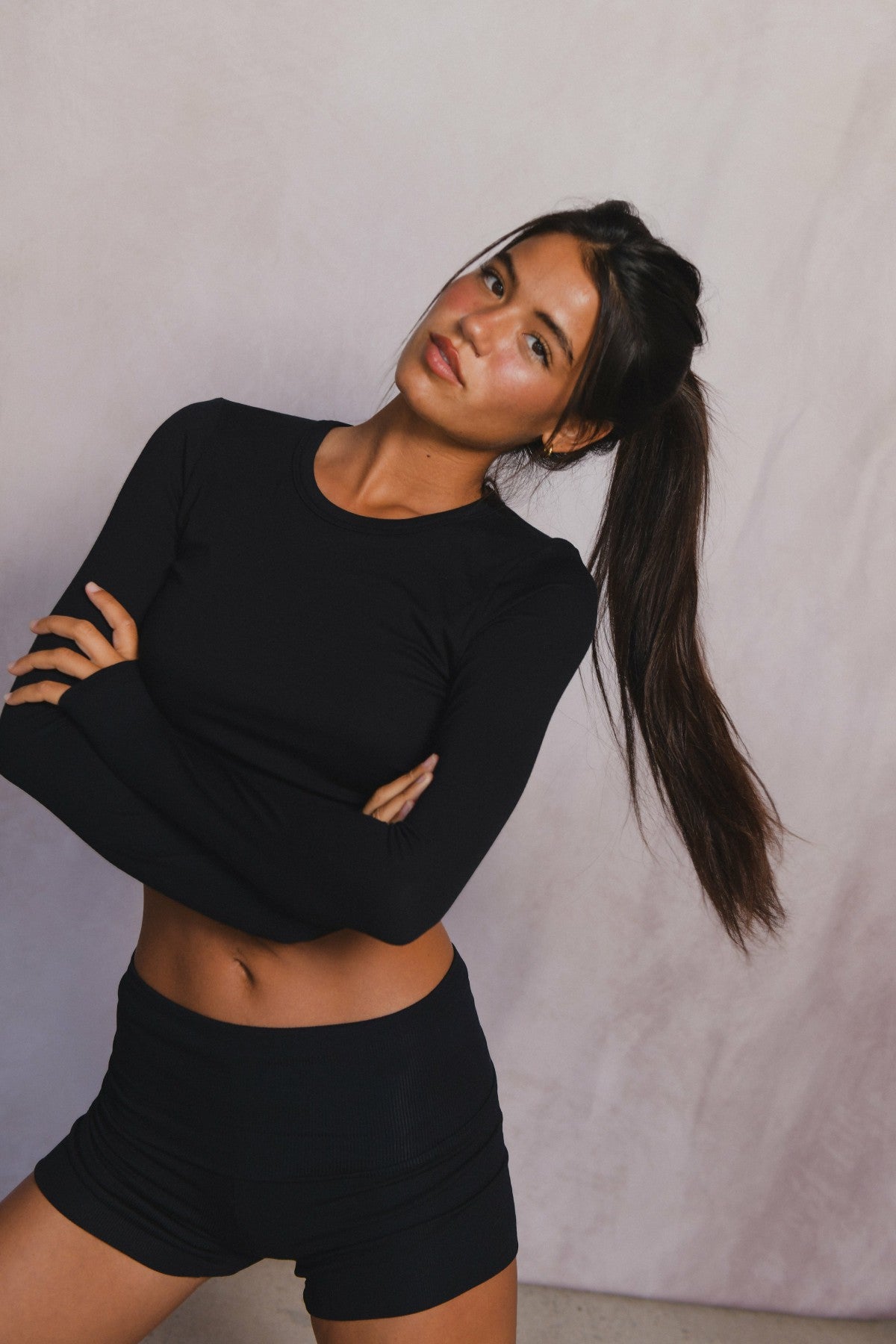 Skatie Erica Top Baby Ribbed in Black - Clothing