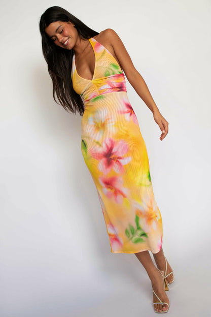 Skatie Alicia Midi Dress in Plumeria - Clothing