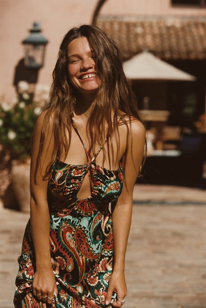 Skatie Kaia Dress Cupro Jacquard in Valencia - Clothing