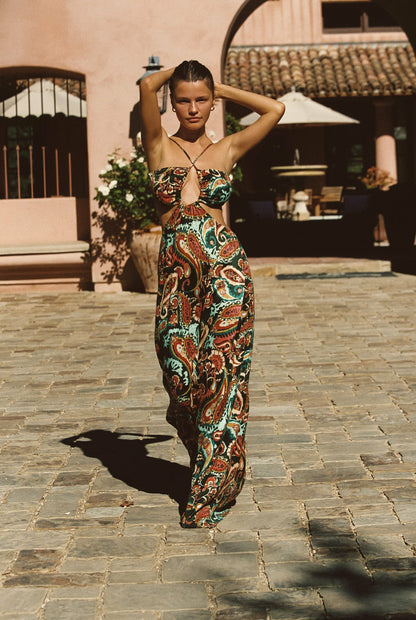 Skatie Kaia Dress Cupro Jacquard in Valencia - Clothing