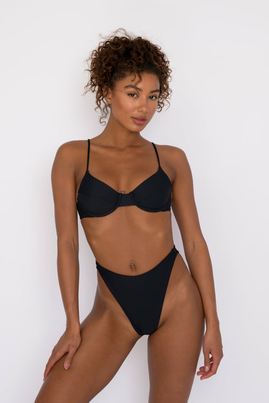 Skatie Kate Bikini Top in Black - Swim