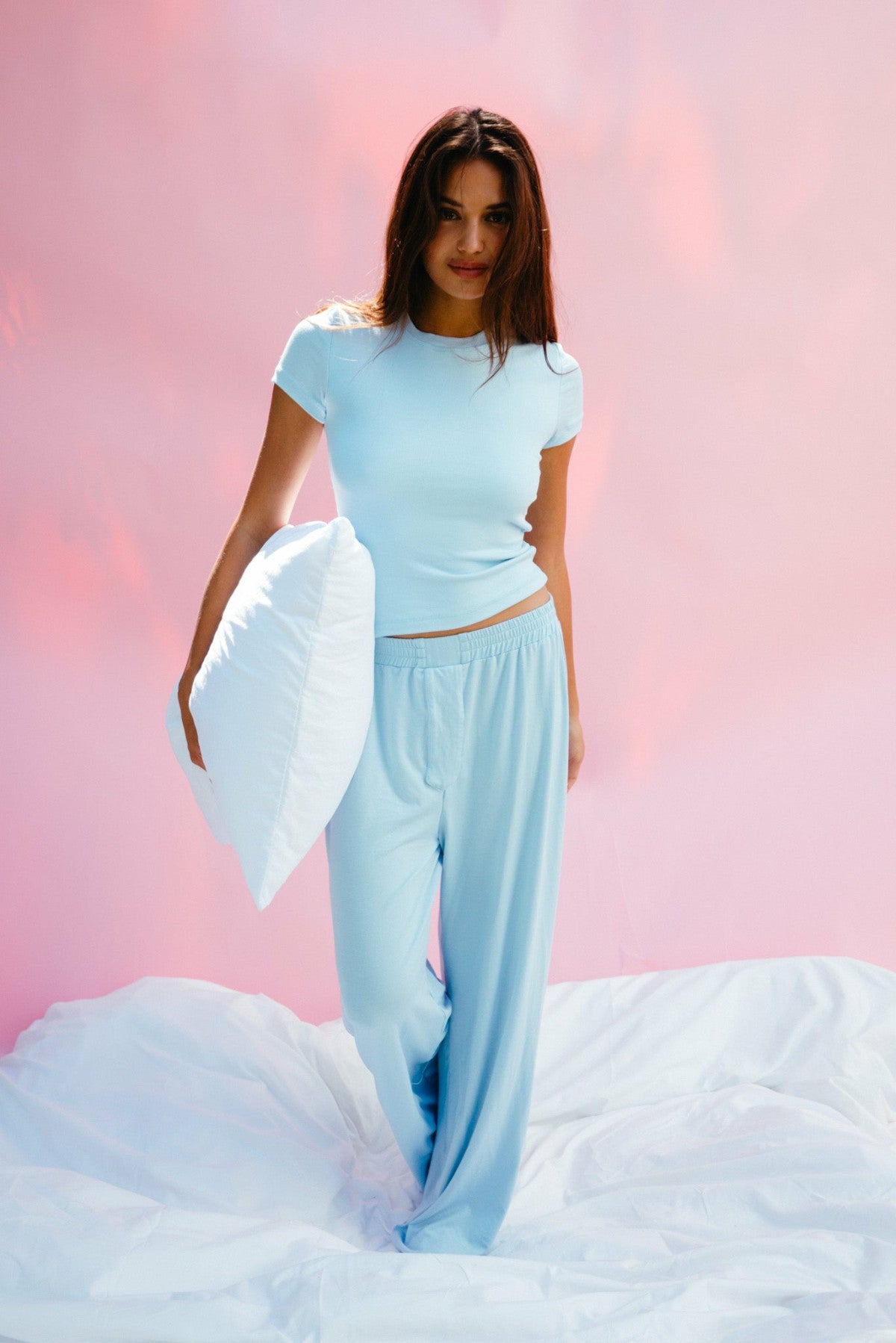 Skatie Easy Tee Ribbed in Baby - Clothing