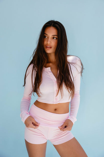 Skatie Kylie Cardigan Baby Ribbed in Bubblegum - Clothing