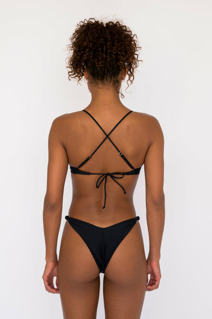 Skatie Sarah Bikini Top in Black - Swim