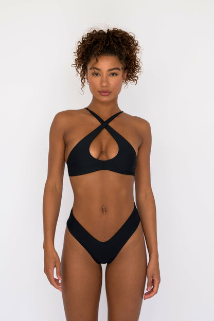 Skatie Jasmine Bikini Top in Black - Swim