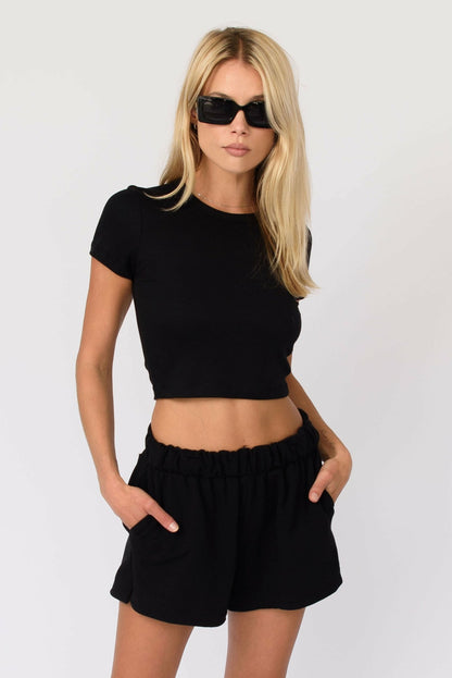 Skatie Baby Tee in Black - Clothing