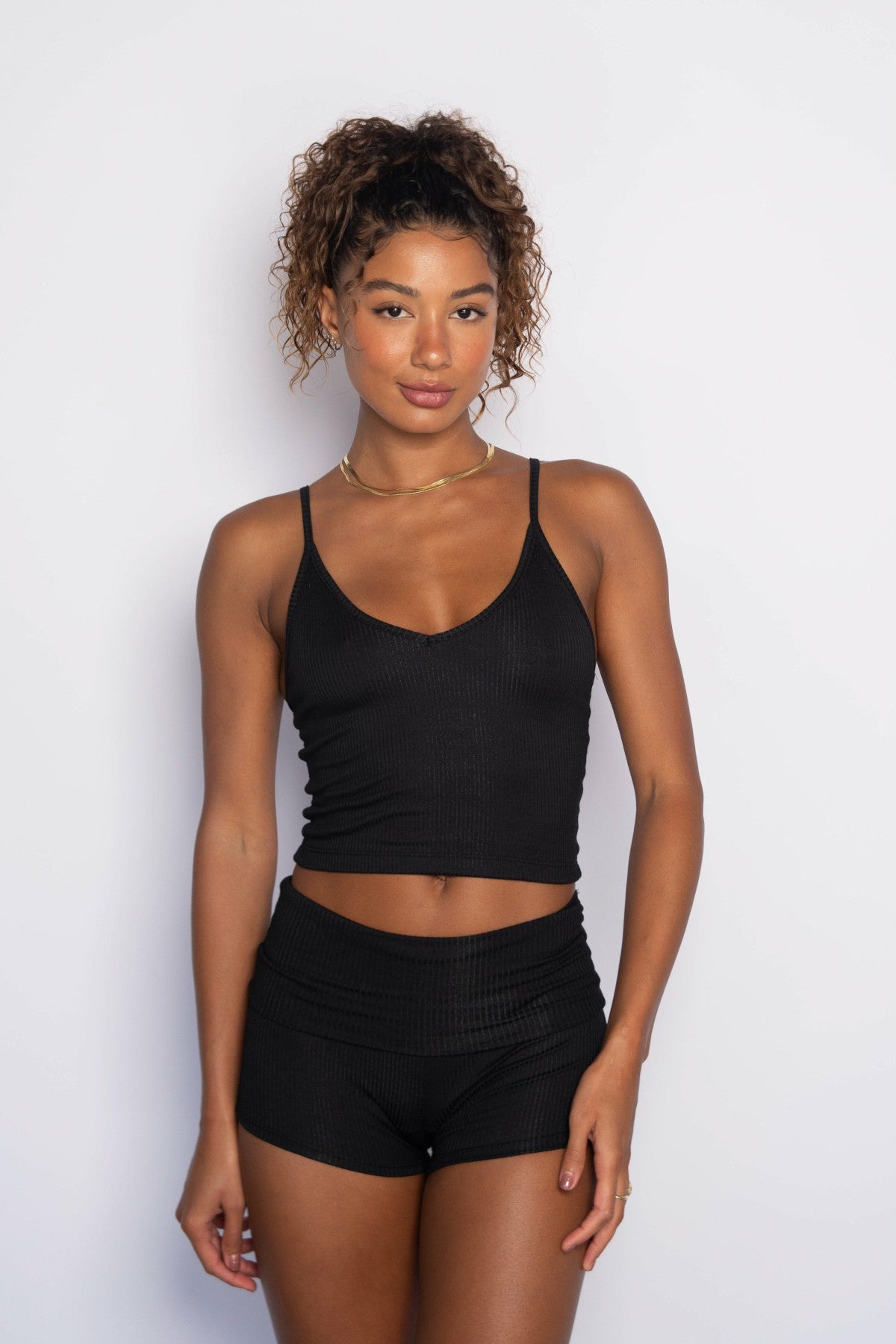 Skatie Perfect Tank Ribbed in Black - Clothing